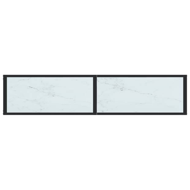 vidaXL Wandtafel 160x35x75,5 cm gehard glas witmarmerkleurig