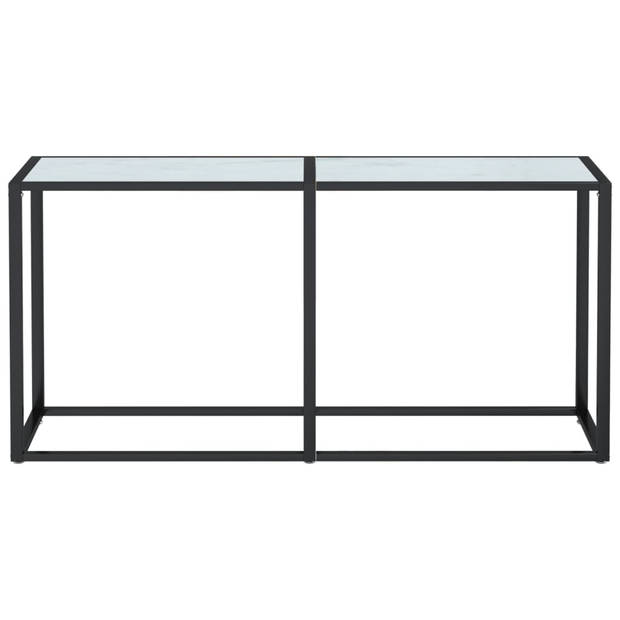 vidaXL Wandtafel 160x35x75,5 cm gehard glas witmarmerkleurig