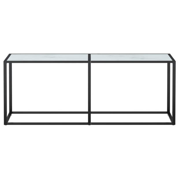 vidaXL Wandtafel 200x35x75,5 cm gehard glas witmarmerkleurig