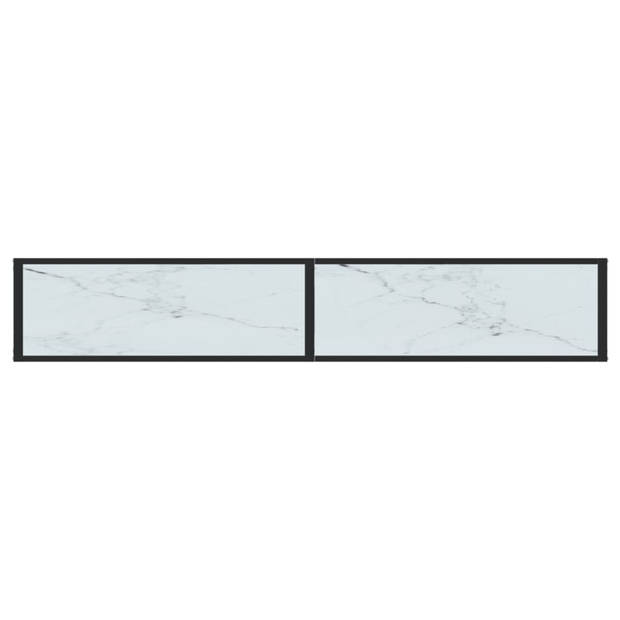 vidaXL Wandtafel 200x35x75,5 cm gehard glas witmarmerkleurig