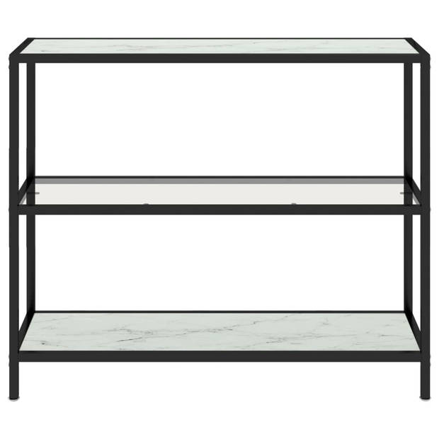 The Living Store Hoekschap s Opbergkast - 100 x 36 x 90 cm - transparant en witmarmer