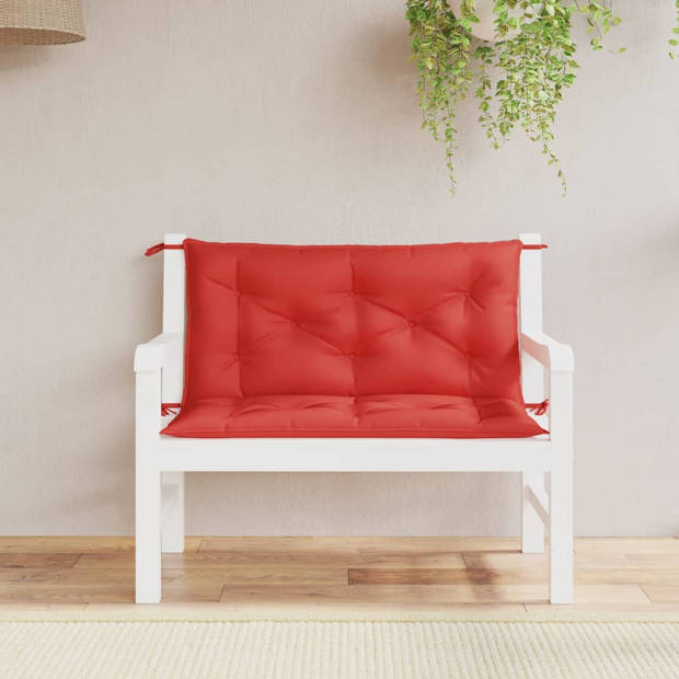 The Living Store Tuinbankkussen - Rood - 100 x 50 cm - Oxford stof - Holle vezel