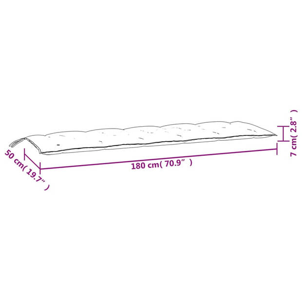 The Living Store Tuinbankkussens - roze - 180 x 50 x 7 cm - oxford stof - holle vezel - waterafstotend