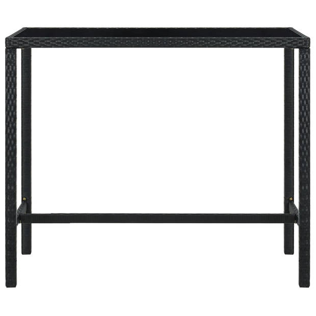 The Living Store Barset Deluxe - PE rattan - zwart - 130 x 60 x 110 cm - inclusief kussens