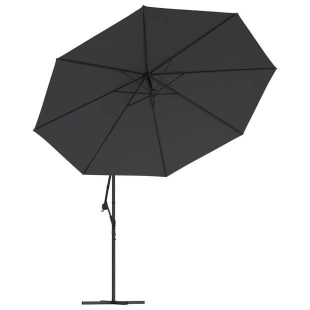 vidaXL Zweefparasol met aluminium paal 350 cm zwart