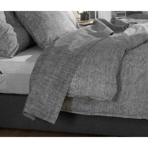 Zo Home Lino Laken Katoen Linnen Look - dark grey 270x290cm