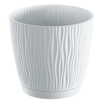 Prosperplast Plantenpot - kunststof - wit - D13 x H12 cm - Plantenpotten