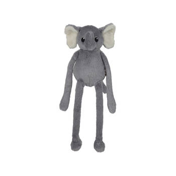 Nature Planet pluche olifanten knuffeldier - grijs - 33 cm - lang model - Knuffeldier