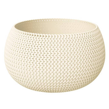 Prosperplast plantenpot/bloempot - kunststof - creme - D37 x H22 cm - Plantenpotten