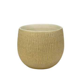 Steege Plantenpot - keramiek - beige - 15 x 13 cm - Plantenpotten