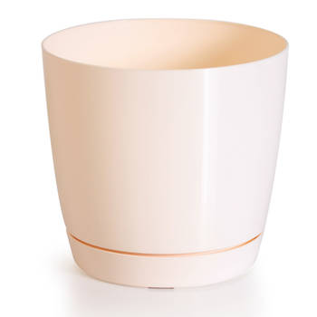 Prosperplast plantenpot/bloempot - kunststof - creme-beige - D28 x H26 cm - Plantenpotten