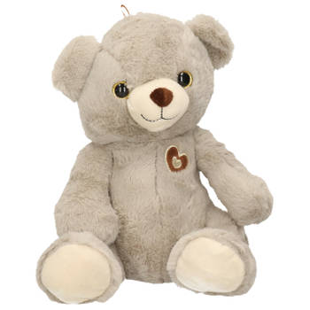 Pluche speelgoed knuffeldier Teddybeer grijs van 28 cm - Knuffelberen