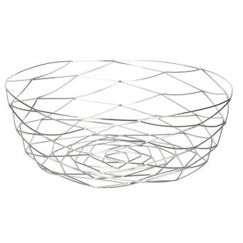 Medium-size fruitschaal Chrome metal rond 27 x 11 cm - Fruitschalen