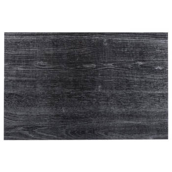 Rechthoekige placemat hout print ebbehout PVC 45 x 30 cm - Placemats