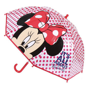 Disney Minnie Mouse - paraplu - voor kinderen - rood - D71 cm - Paraplu's