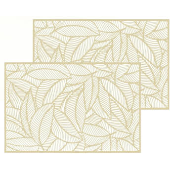 Set van 6x stuks placemats Jungle goud PVC 45 x 30 cm - Placemats
