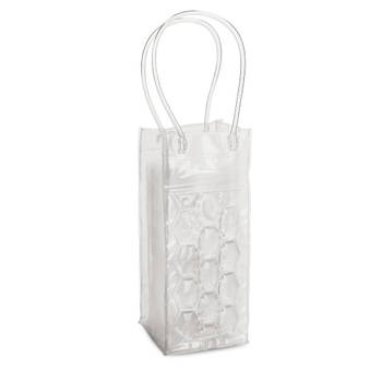 3x stuks transparante PVC koeltas draagtas voor flessen 25 cm - Koelelementen