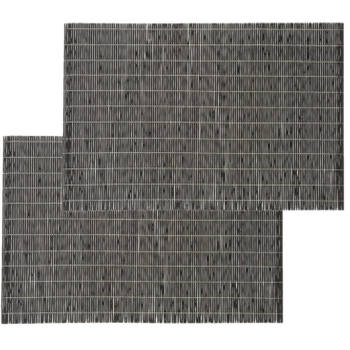 Set van 4x stuks placemats zwart bamboe 45 x 30 cm - Placemats