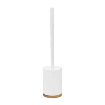 WC-/toiletborstel met houder rond wit polyresin/steen 40 cm - Toiletborstels