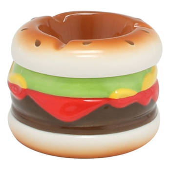 Hamburger asbak rond dolomiet multi-kleur 7 x 9 cm - Asbakken