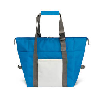 Strand/picknick isolatie koeltas blauw 15 liter inhoud en 38 x 33 x 18 cm - Koeltas