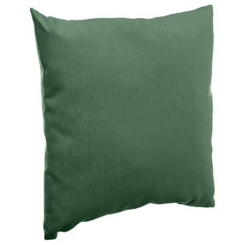 Bank/sier/tuin kussens voor binnen en buiten in de kleur olijf groen 40 x 40 x 10 cm - tuinstoelkussens