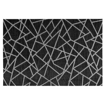 Rechthoekige placemat grafische print zwart texaline 45 x 30 cm - Placemats
