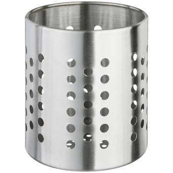 Ronde keukengerei houder zilver 13,5 cm van RVS - Keukenhulphouders