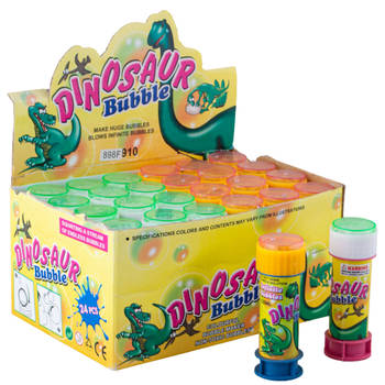 3x Dinosaurus bellenblaas flesjes met bal spelletje in dop 60 ml voor kinderen - Bellenblaas