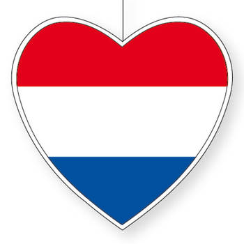 Nederland hangdecoratie hart 14 cm - Hangdecoratie