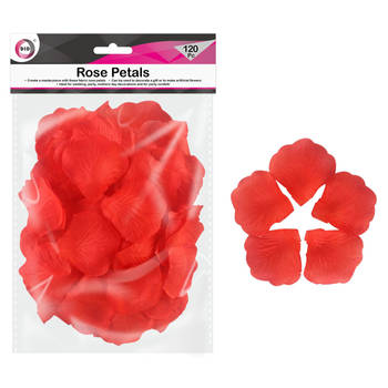 Rode rozenblaadjes 120x stuks - Rozenblaadjes / strooihartjes