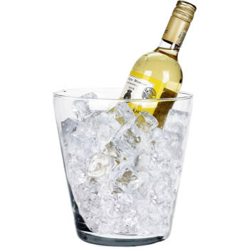 Wijnfles koeler/wijnkoeler transparante glas 19 x 20 cm - IJsemmers
