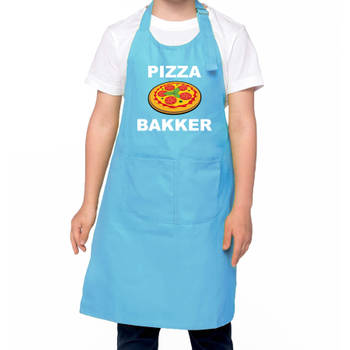 Pizza bakker schort/ keukenschort blauw voor jongens en meisjes - Bakken met kinderen - Feestschorten