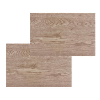 Set van 4x stuks placemats hout print dennen PVC 45 x 30 cm - Placemats