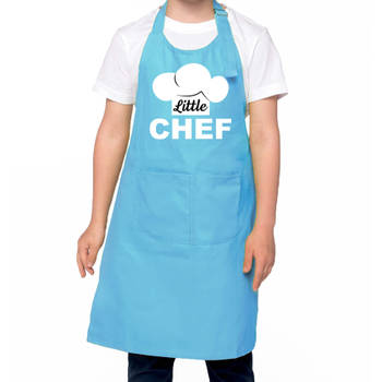Little chef Keukenschort kinderen/ kinder schort blauw voor jongens en meisjes - Feestschorten