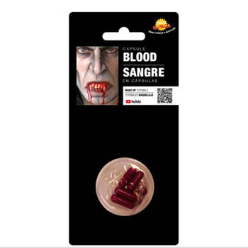 6x stuks horror kunstbloed capsules voor in de mond - Schmink