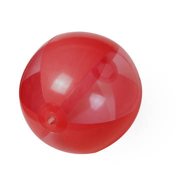 Opblaasbare strandbal plastic rood 28 cm - Strandballen
