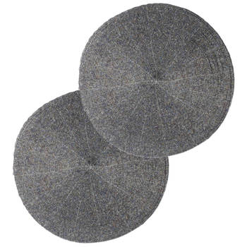 Set van 4x stuks placemats kralen grijs 35 cm - Placemats