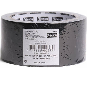 Benson ducttape/reparatietape universeel zwart 10 meter - Tape (klussen)