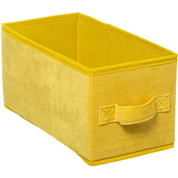 Opbergmand/kastmand 7 liter geel polyester 31 x 15 x 15 cm - Opbergmanden