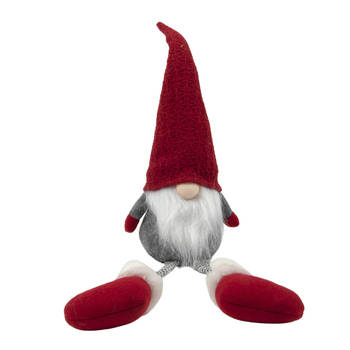 Pluche gnome/dwerg decoratie pop/knuffel met lange benen 57 cm - Kerstman pop