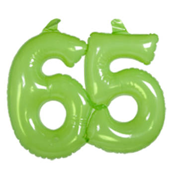 Opblaasbare cijfers 65 groen - Feestdecoratievoorwerp