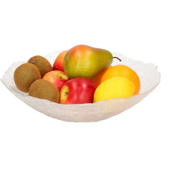 Grote fruitschaal Infinity van bewerkt glas rond 40 cm - Fruitschalen