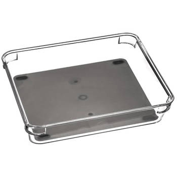 Bestekbak/keuken organizer 1-vaks Tidy Smart grijs transparant kunststof 23,2 x 16 x 4,5 cm - Bestekbakken