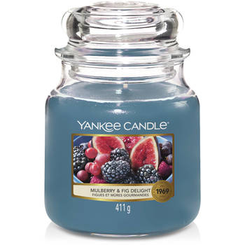 Yankee Candle Geurkaars Medium Mulberry & Fig Delight - 13 cm / ø 11 cm