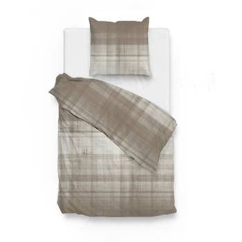 Zo Home Dekbedovertrek Flanel Marley - rock taupe 140x200/220cm