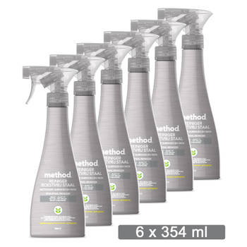 Method - Duurzaam - RVS Reiniger Spray - Apple Orchard - Reinigt, Boent & laat Glanzen - 6x354 ML - Voordeelverpakking