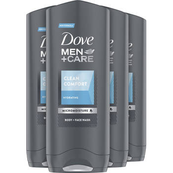 Men+Care Clean Comfort - Douchegel - 4x 250ml - Voordeelverpakking