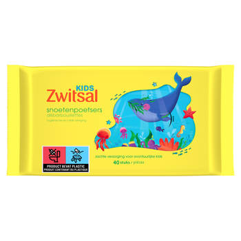 Zwitsal - Kids - Snoetenpoetsers - Dieren - 1 x 40 stuks