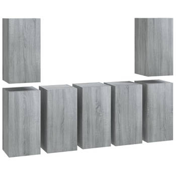 vidaXL Tv-meubelen 7 st 30,5x30x60 cm bewerkt hout grijs sonoma eiken